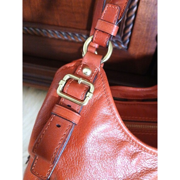 Coach Madison Maggie Hobo Shoulder Bag & Coach Coin Pouch Burnt Orange Leather - Picture 4 of 16